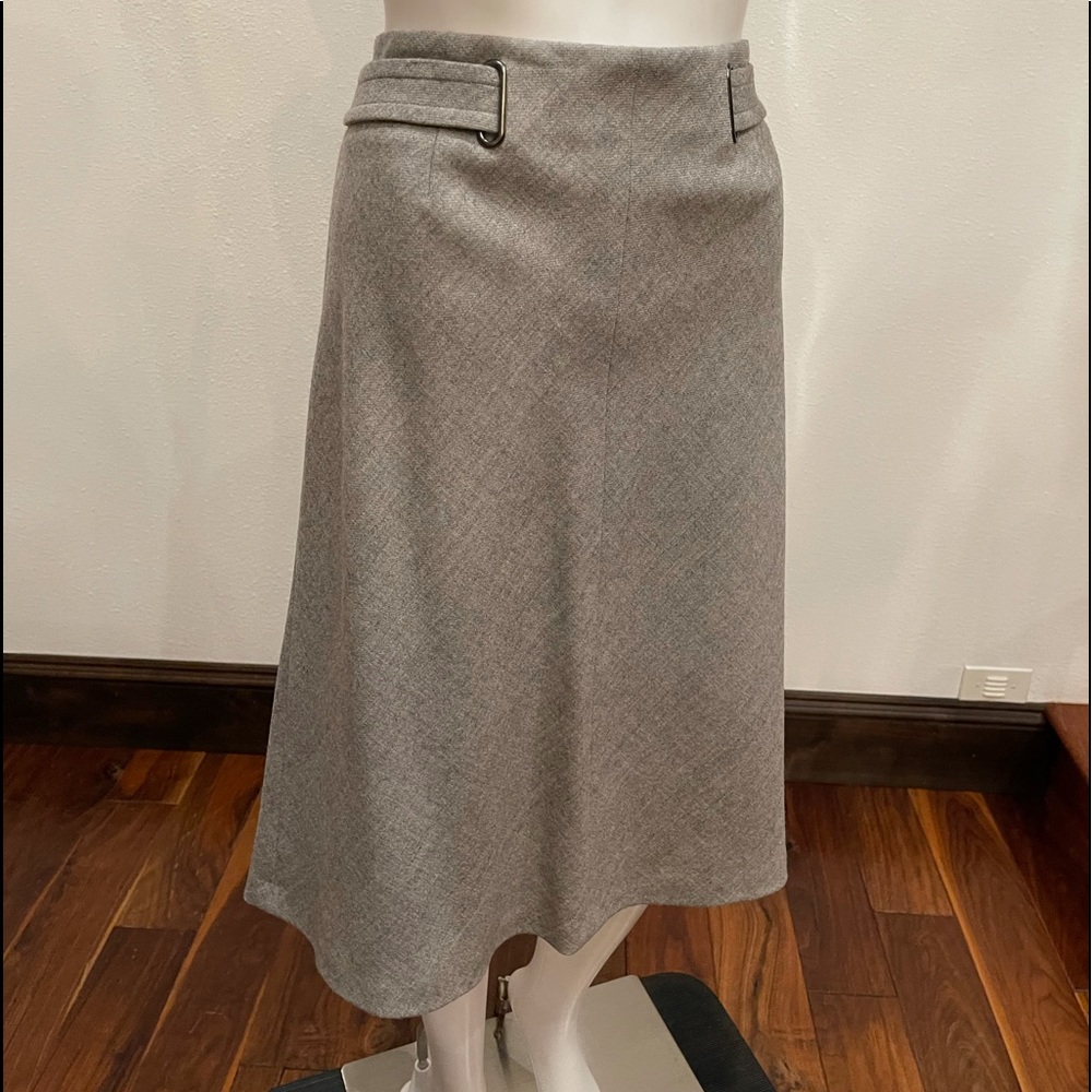 BROOKS BROTHERS Grey A-Line Wool Skirt